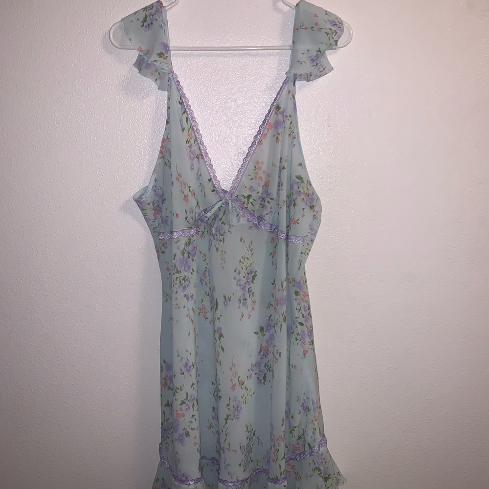 LAI Design Green Floral Print Nightgown Size 2X